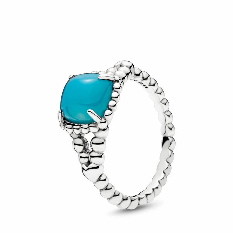 Pandora Vibrant Spirit Statement Ring Ireland - Sterling Silver/Blue/Crystal - 257419AFX